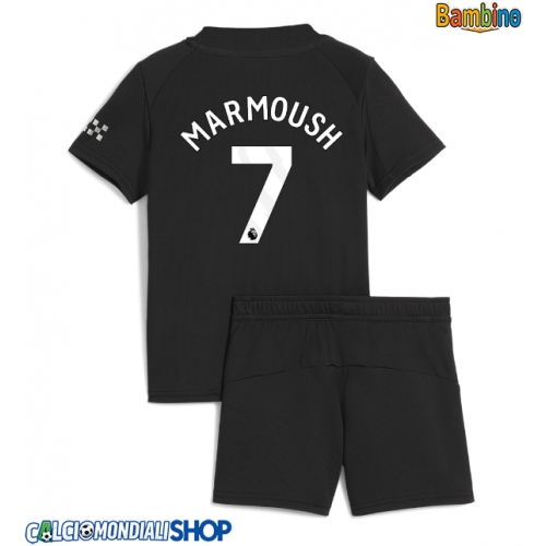 Maglie da calcio Manchester City Omar Marmoush #7 Seconda Maglia Bambino 2025-26 Manica Corta + Pantaloni corti)